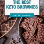 Keto-friendly chocolate brownies recipe advertisement.