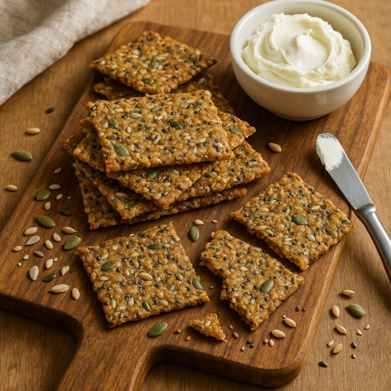 Keto seed crackers with sour cream